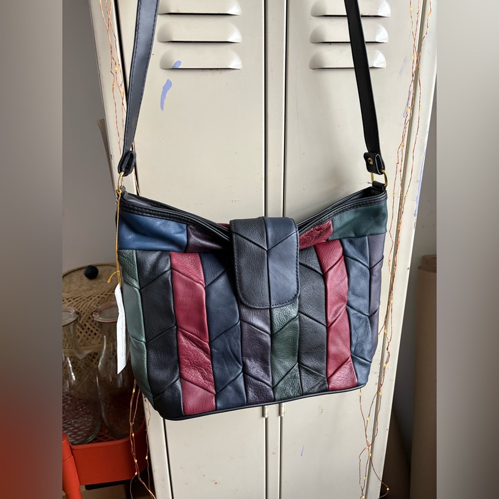 La Covina Leather Patchwork Purse - image 5